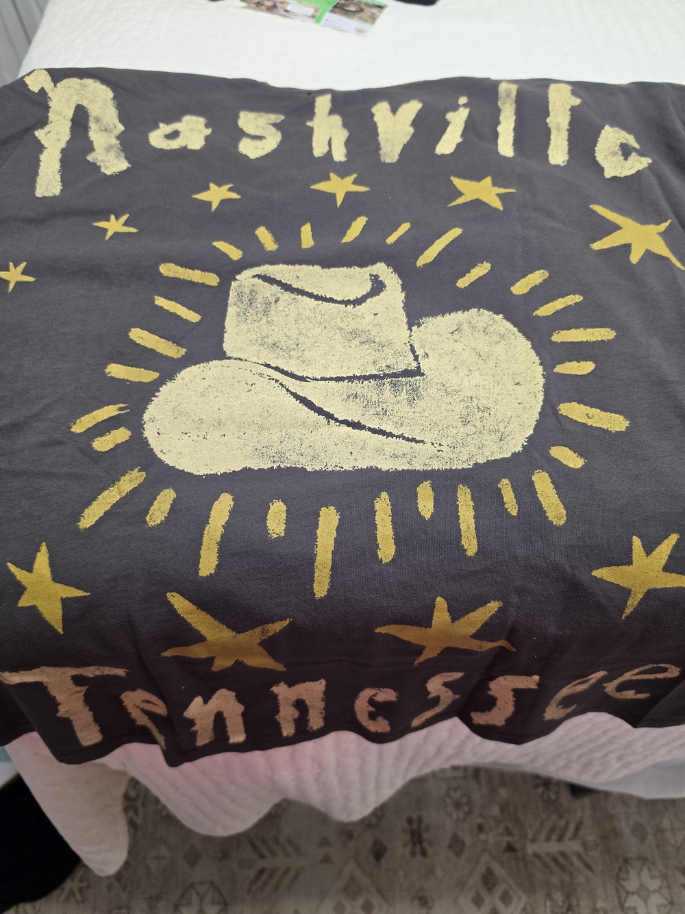 Johnny Cash Graphic Tee - Charcoal with Gold Print - Picture 3 of 5
